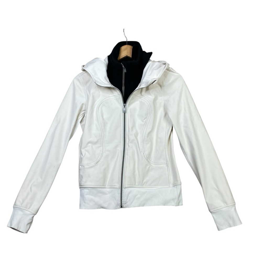 Lululemon Uba Hoodie Special Edition Sz 4 POLAR CREAM Coat Jacket Removable Trim - Picture 1 of 16